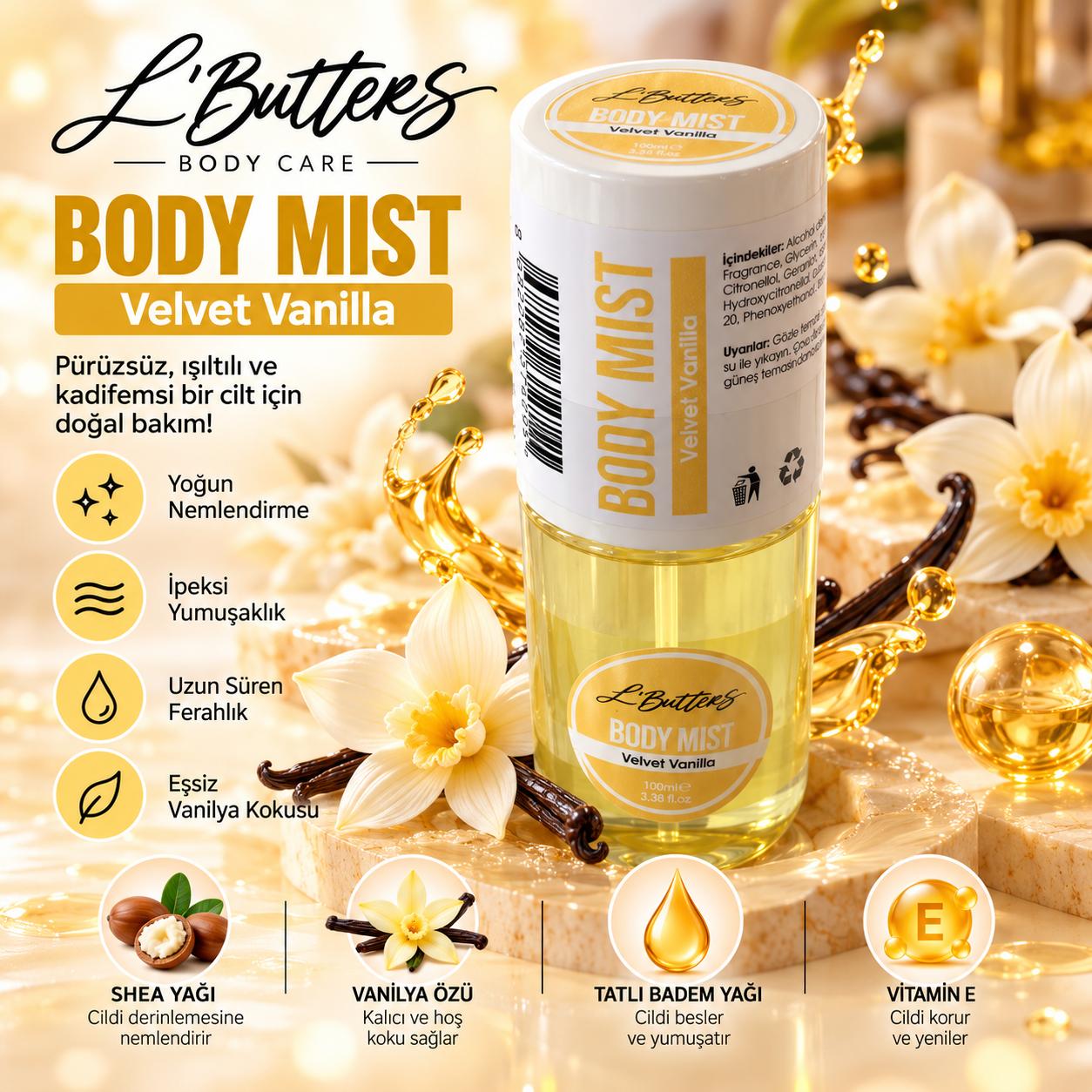 L’Butters Velvet Vanilla Body Mist 100 ml L’Butters Velvet Vanilla Body Mist 100 ml